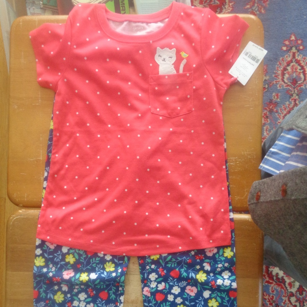 Carter's Girl's 3 Piece Pajama Set Size 6 NWT